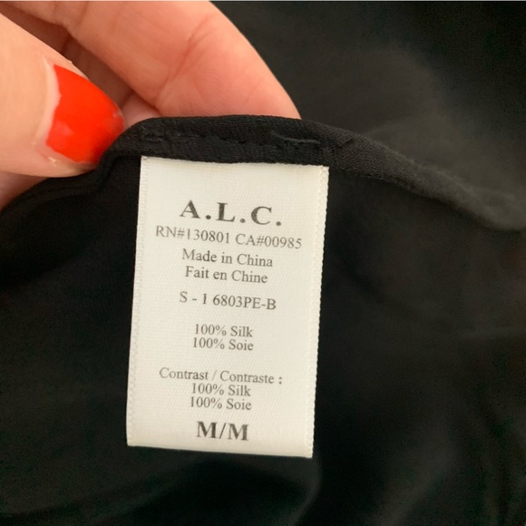 A.L.C. Striped Silk Mini Dress M Green Black - Picture 12 of 13